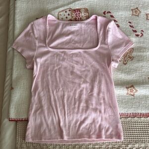 Old Navy Light Pink Square Neck Tee